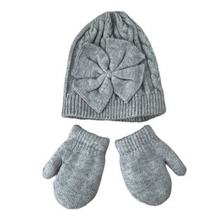 DANMY Baby Beanie & Mittens 0 - 6 Gray Months NWT
